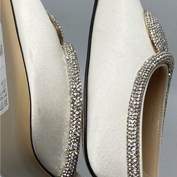 Mach & Mach Crystal Heart 110 Satin Ankle-Strap Pumps size 38 - Picture 12 of 16